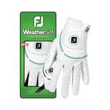 FootJoy Ladies WeatherSof Golf Glove in White & Sea Glass - Small