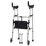 Rollator Walker med säte och underarm stödjer tung tjänst, för vuxna/6 fot lång man/seniorer, medicinsk bärbar vikbar upprätt vandrare