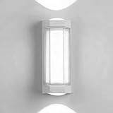 Moderna LED-vägglampor inomhusbusslampa Vattentäta vägglampor med akrylskärm på utsidan av vägglampor för garage veranda uteplats Väggmonterade lampor (vit 6000k)