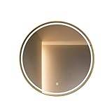 XIYUEYING LED badrum smart belysningsspegel, badrum rund väggmonterad spegel med aluminiumlegering ram, 3 x förstoring högupplöst antidimma spegel (storlek: 70 cm/28)