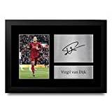 HWC Trading FR Virgil van Dijk Liverpool gåvor tryckt signerad autograf bild för Fans och supportrar-A4 inramad