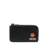Kenzo - blommig plånbok - unisex - kalvskinn/polyester - one size - Svart