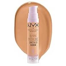 NYX Professional Makeup täckande serum med naturlig finish och medelhög täckningsgrad, concealer mot orenheter, mörka ringar och rodnad, Bare With Me, Medium Golden, 1 x 9,6 ml