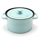 Household Ceramic Casserole Household Kitchen Enamel Soup Pot stew Pot Milk Pot-Red (Color : Pink) (Blue)