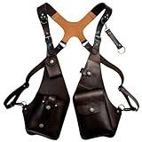 AMOYER Stöldskydd underarm axelväska axelväska retro läderrem väska fritid dubbel axel plånbok, stil 1, 20.87-25.20 inch