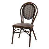 Rennes stol, stapelbar, mörk brun, svart/brun textilene