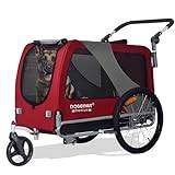DOGGYHUT® Premium XL 2-i-1 hundcykelsläp & jogger 23–45 kg cykelsläp för hundar hundvagn för cykel 80106 (röd)