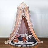 Elegant sänghimmel, prinsessälva drömtält, barnkammare hängande gardin myggnät läsning skrymn dekoration