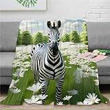 Zebra 3D-tryckt filt flanell djur tema filt sängkläder fluffig plysch mjuka mysiga gåvor för pojkar flickor alla årstider soffa soffa 80 x 90 tum (200 x 230 cm)