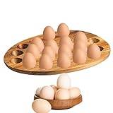 Qikam Deviled Egg Holder Bänkskiva, Trä Deviled Egg tallrik - Charkuteribräda Äggbricka i trä | Serveringsfat för ost, serveringsbricka för kök, skärbräda, Deviled äggbehållare i trä för skåp