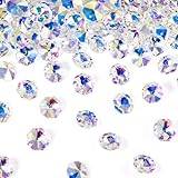 FASHEWELRY 100 st galvaniserade glaspärlor 2 hål kristallfasetterade oktagonanslutningslänkar för gör-det-själv ljuskrona prisma smyckestillverkning hantverk