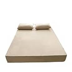 Vattentätt madrassöverdrag vattentätt madrassöverdrag med dragkedja sex sidor heltäckande madrassskydd drottning quiltat dra-på-lakan (färg: kaki, storlek: 160 x 200 x 20 cm)