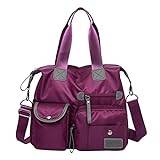 Zylione handväska för kvinnor nylon crossbody väska axelväska dam laptopväska, Lila, En storlek