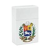 Venezuelas flagga bärbar cigarettfodral flip-stängning cigaretter förvaringsbehållare med fjäderbrytare