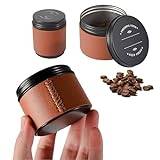 SIPLIV Kaffebehållare reseburk, mini bärbar aluminiumlegering matförvaringsbehållare perfekt för kaffebönor, mark, te och mer – 2-pack