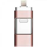 Le Contente 3 i 1 Usb Flash Drive Expansion Memory Stick Otg Pendrive för Iphone Ipad Android Pc Rose guld 32 GB