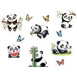 PUCHEN Nursery Panda Wall Stickers, Cartoon Animal Wall Decal,Avtagbara väggdekaler för djur | Heminredning, väggdekoration Vattentät, självhäftande klistermärke för barnkammare, vardagsrum, sovrum