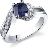 Sapphire & CZ Ring in Sterling Silver