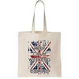 Keep Calm Weekend Is Coming Canvas Tote Bag/Håll den lugna helgen kommer