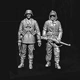 1/35 WWII tysk soldatharts modellsats omålad och omonterad miniatyrhartsmodell delar (2 personer) // K3f7C-2