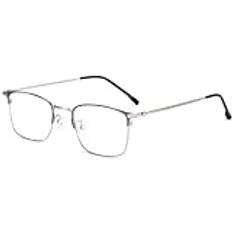 HQMGLASSES Läsglasögon för män kvinnor Blåljusblockerande datorläsare legering Ram Lättviktsfotokromatiska solglasögon,Silver,1.5 x