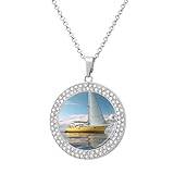 Ocean Sailing in A Yacht damhalsband justerbar längd hänge mode smycken för mamma fru flickvän gåva