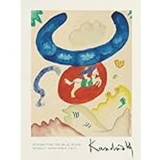 Berömd Wassily Kandinsky affisch och utskrifter《Design för den blå ryttaren》Canvasmålning Wassily Kandinsky Väggkonst Heminredning Bild 50x70cm Ingen ram
