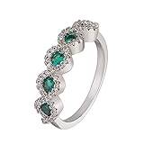 Mode ring importerad kändisar trend mikro med ring förlovningsring diamant och diamant förlovningsring söta hjärtringar, gRÖN, 6