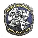 St Michael skyddar oss blå broderad luftmjuk lapp