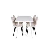 Venture Design Polar & Polar matgrupp Vit/beige 4 st stolar & bord 120 x 80 cm