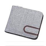 VOSMII plånbok Ny duk Zipper Short Män s plånbok med mynt Pocket koppling handväska väska för Male Money Wallet Denim Card Holder