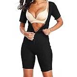 Sweat Top Workout Sauna Suit for Women Sweat Vest Sauna Neopren Shirt Womens Long Sleeve Waist Trainer Neopren Shirt for Sport Body Top Bastu kostym (Color : Black, Size : XXL)