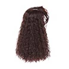 DieffematicJF Peruk Women's Half Head Wig Long Synthetic Hair Wavy Water Curly Invisible Top Wig Block Increase Hair Volume (Color : BYM035-2)
