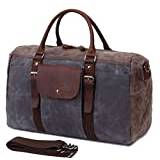 Retro Canvas Travel Bag, stor kapacitet boardingväska, Air Consignment Bag, Portable Waterproof Duffel Bag, Weekender Overnight Hand Bag gray