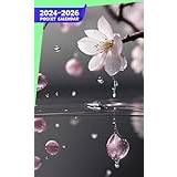 Pocket Calendar 2024 - 2026 With Moon Phase: Three-Year Monthly Planner for Purse , 36 Months from January 2024 to December 2026 | Zen water drops | Blossoming cherry tree branch - Pocketbok
