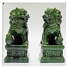 Lucky staty，Hemdekoration Presentprydnad Skulptur - Lucky Feng Shui Staty Ett par Fu Foo Dogs, traditionella kinesiska Guardian Lion Statyer med stenfinish Feng Shui-dekor for inomhusplacering utomhus