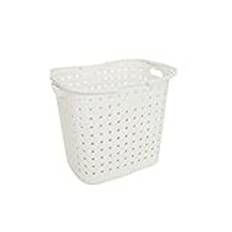OUIPOPPO Cesta de lavandería Large Portable Laundry Basket Bathroom Plastic Laundry Basket Home Waterproof Basket (Color : White)