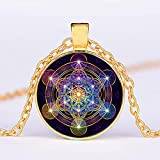 Halsband Flower of Life Chakra Hänge Halsband Magic Six Pointed Star Necklace-Style 3
