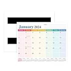 Magnetisk kalender, kylskåpskalender, magnetisk dragningskalender för kylskåpet, körs från januari 2024 till 2025, 18 månadskalender enligt bild