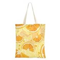FRODOTGV Orange skiva kanvas väska kanvas väskor för kvinnor tygväskor canvas strandväska gåvor shopping tygväska enkla tygväskor att dekorera, Orange skiva, 1 Size