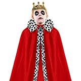 King Robe Cosplay Kostym | King Queen Cosplay Kostym Scenframträdanden för Halloween Party Accessoar,Scenföreställningar för Halloween Kostym Party Accessoar Röd Robe Abbto