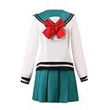 AmanMing Saikis katastrofala livet K Teruhashi Kokomi cosplay kostym kvinnor sjöman kostym klänning uniform (grön, XXX-Large)