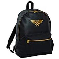DC Comics Wonder Women ryggsäck vuxna barn stor A4 läder som college flickor arbetsryggsäck + USB-kabel uttag