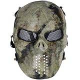 Yzpacc Airsoft-mask för hela ansiktet, Airsoft-mask med metallnät ögonskydd M06 taktisk airsoft-mask skydd paintball-mask för halloween CS överlevnadsspel (AT)