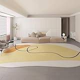 Matta oregelbunden form modern vit imitation kashmirmatta halkfri lätt att rengöra mattor för vardagsrum sovrum matta heminredning mattor (färg: A, storlek: 200 x 300 c