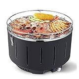 Portable Charcoal Grill, Charcoal BBQ Grill and Smoker with Multipurpose Design, Control Heat Freely and Fast Heating, Smoke-Reduced, for Camping, Backyard Grilling, Park