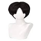 ydound Anime Coser wig Anime Killing Stalking Yoon rumpa svart kort peruk cosplay syntetiskt hår med mössa för halloweenfest