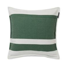 Irregula Striped Recycled Cotton Pillow Cover Green/White, 50x50, Lexington