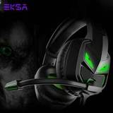 SHEIN EKSA Fenrir S 3.5mm+USB (USB For Power Only) Wired Over-Ear Gaming Headset With Noise Cancelling Mic, LED Light, Compatible With PC/PS4/PS5/Xbox