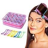 Self Grip Hair Rollers with Clips, Hair Curlers No Heat Hair Styling DIY Design Tool, Hairdressing Curlers Set with Clips for Women, Men, and Kids